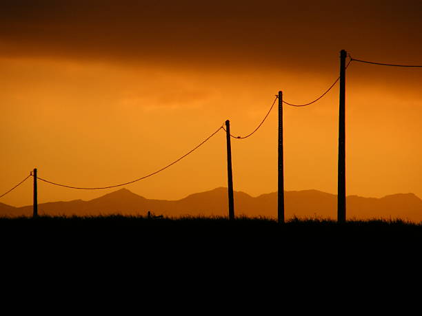 istock Sunset and telephone poles 635714664