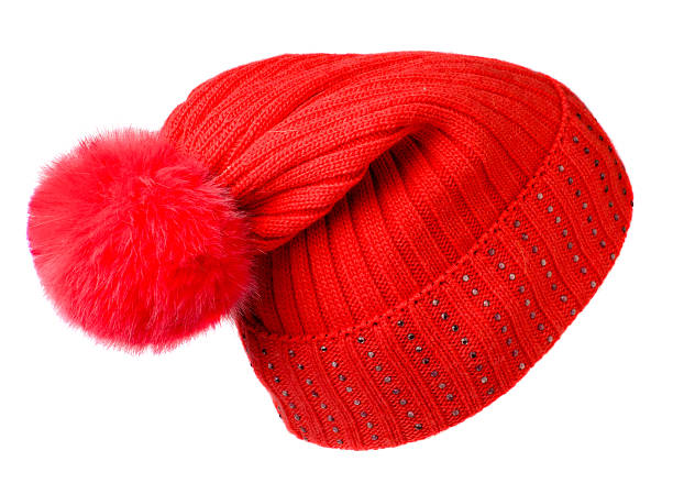 istock Women's knitted hat isolated on white background.hat wit 635714702
