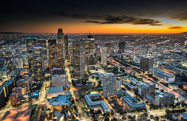 istock Los Angeles downtown aerial view 635716108