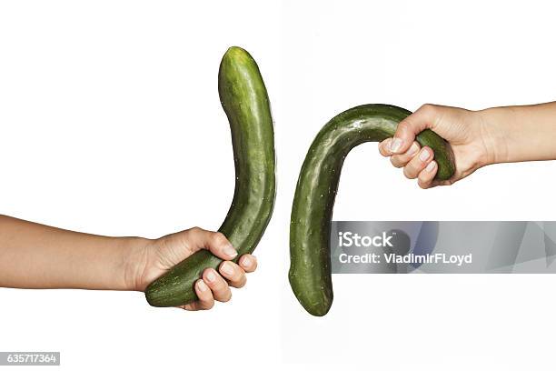 Dysfunction Of The Penis Illustration With Cucumber Stock Photo - Download Image Now