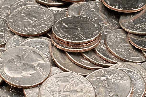 istock Close Up American Quarters Shot In Macro 635720532