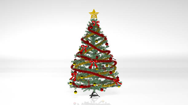 istock Christmas Tree with decorations and ornaments isolated on white 635720594
