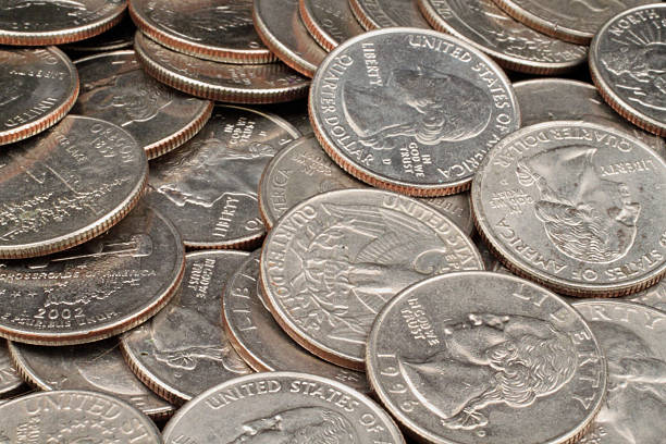 istock Close Up American Quarters Shot In Macro 635720612