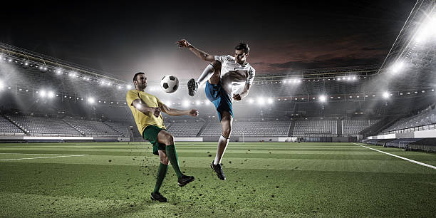istock Soccer palyers fighting for ball . Mixed media 635722990