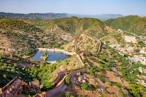 aerial view from Jaigarh fort in Jaipur, India