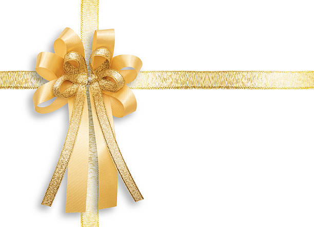 istock Golden Ribbon, isolated on white background 635728820