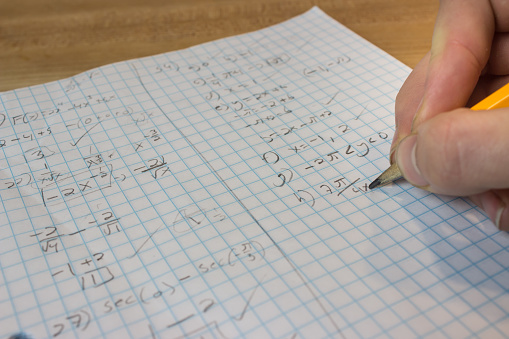 Messy Mathbook Hand Writing In Messy Math Notebook Stock Photo - Download Image Now ...