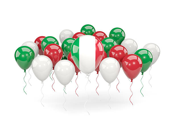 istock Flag of italy with balloons 635730400