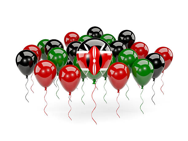 istock Flag of kenya with balloons 635730518
