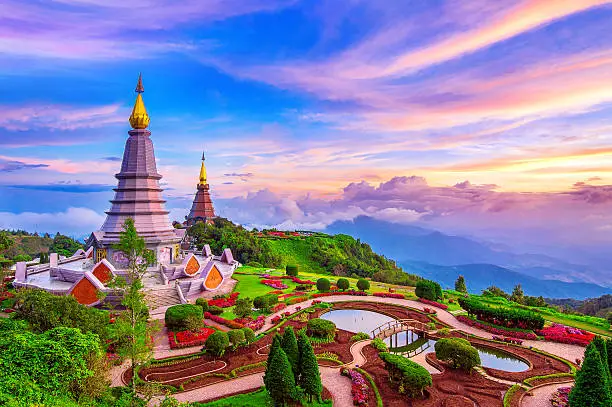 Photo of Landmark pagoda in doi Inthanon national park at Chiang mai.