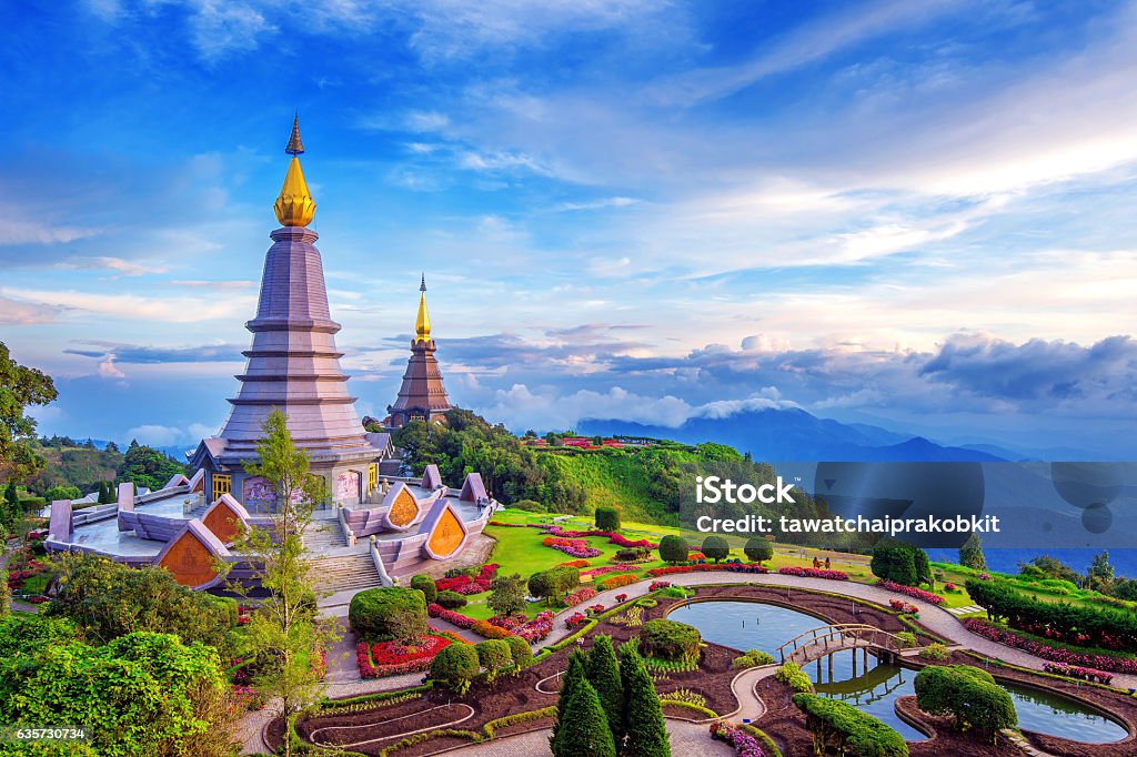 Landmark pagoda in doi Inthanon national park at Chiang mai. Landmark pagoda in doi Inthanon national park at Chiang mai, Thailand. Thailand Stock Photo