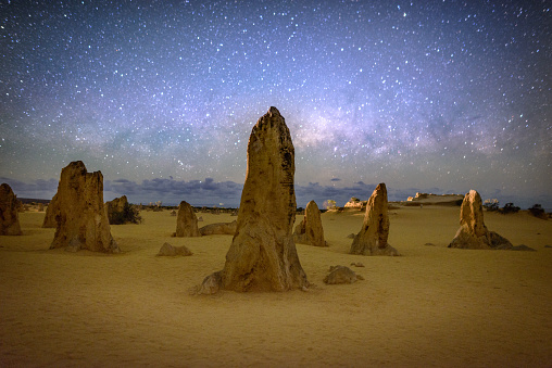 Ther Milky Way over Nambung National Park in Australia