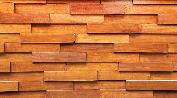 istock Layers of Rectangle brown wood block 635732894