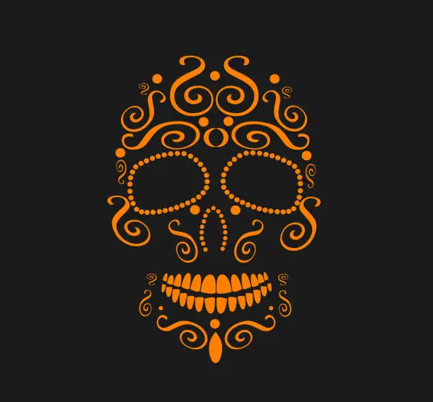 Vector illustration of Skull vector orange color