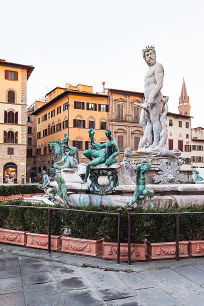 istock Fountain of Neptune on Piazza in morning 635742104