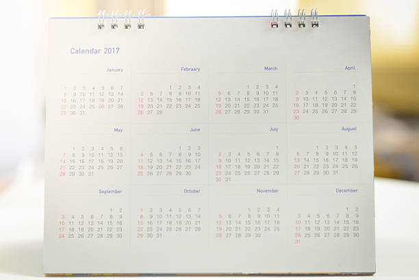 istock Blurred calendar page in smooth tone. 635749168