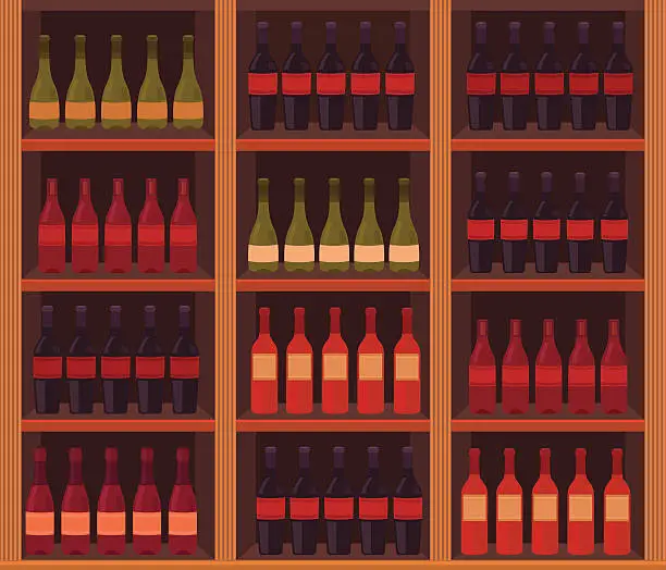 Vector illustration of Illustration of a wine cellar.