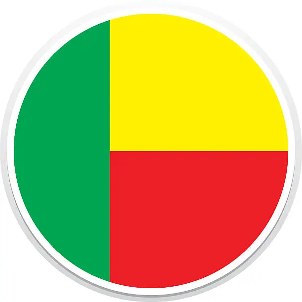 Vector illustration of Flag Benin