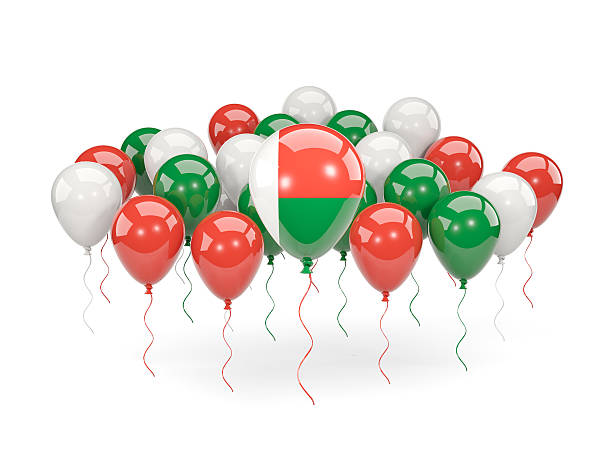 istock Flag of madagascar with balloons 635753878