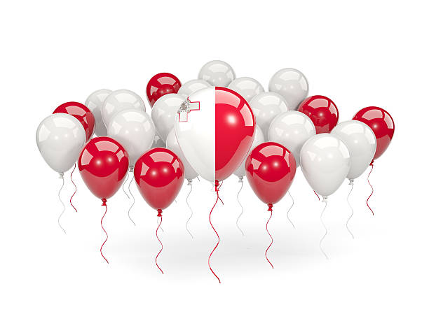 istock Flag of malta with balloons 635754036