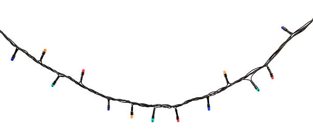 istock Multicolored lamp garland isolated on white 635754964