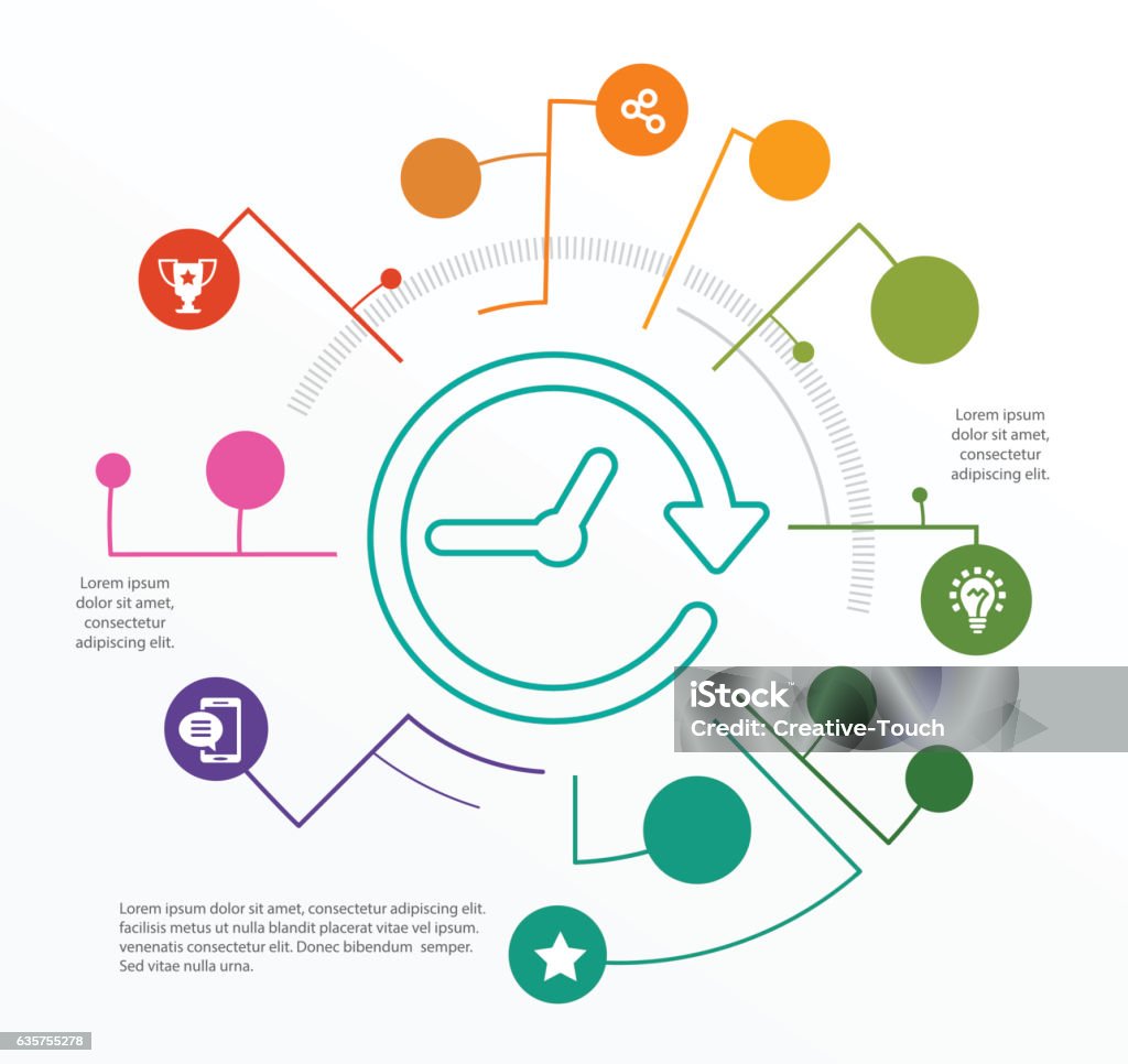 Technology Time Vector Technologic Line Time Concept Stock Illustration - Download Image Now ...