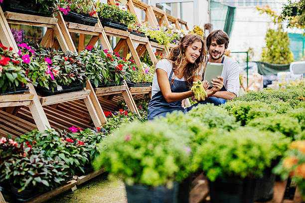istock Modern technology in the garden center 635755570