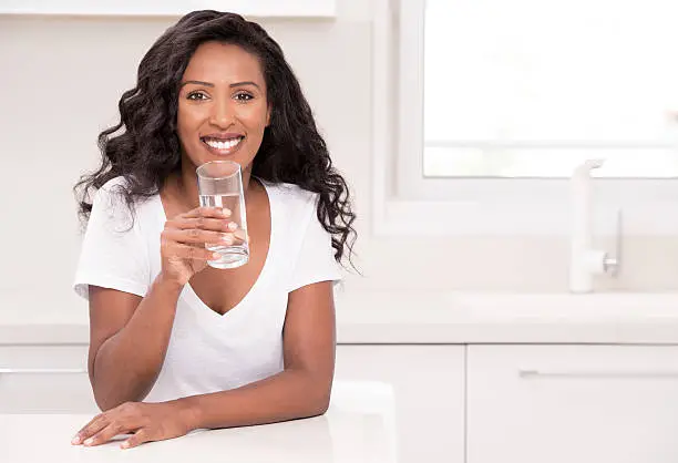 Photo of Woman healthy drinking.