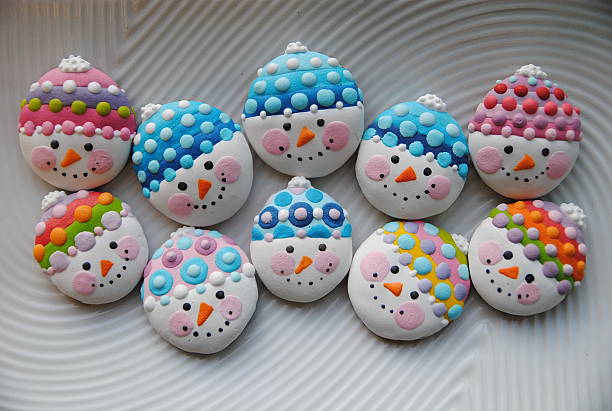 Little Snowman Honey gingerbread cookies isolated on white
