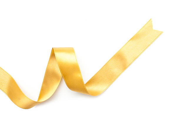 golden ribbon border isolated on white background