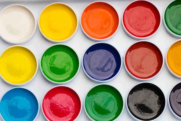 istock colored watercolor paints to draw up a large 635758684