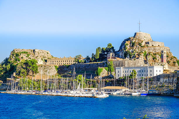 The old fortress near Corfu Town on the island of stock photo