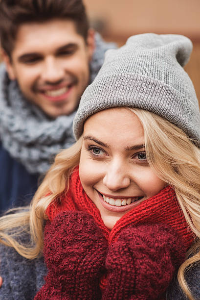 istock Carefree man and woman having date 635763820