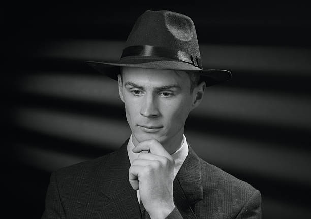 istock Vintage black and white image of a thoughtful man 635766066