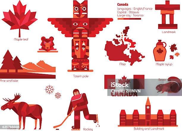 Canada Sign And Symbol Infographic Elements Stock Illustration - Download Image Now - Canada, Illustration, Symbol