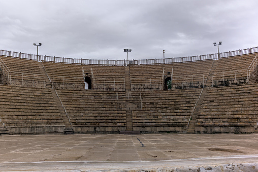 Oval Roman amphitheatre in Caesarea in Israel - 1