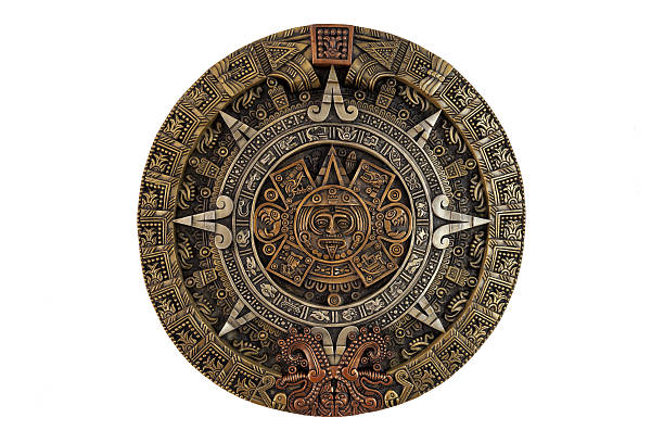 aztec-kalender - hieroglyphenschrift fotos stock-fotos und bilder