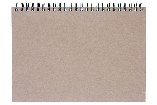 izolowany brązowy notatnik ze spoiwem pierścieniowym - spiral notebook spiral ring binder blank zdjęcia i obrazy z banku zdjęć