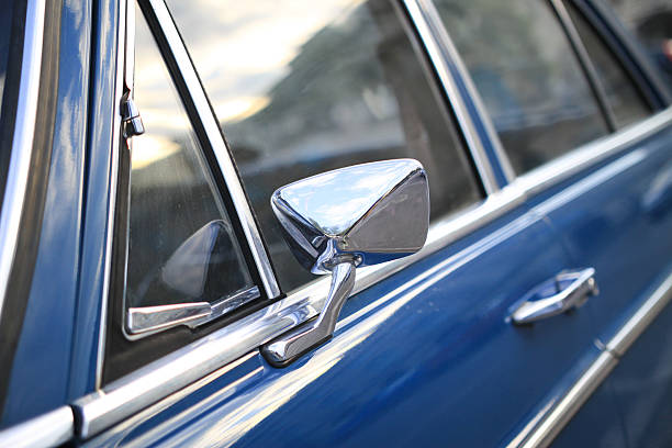 istock Vintage car detaill. Window and rear mirror. 635777238