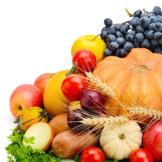istock fruits and vegetables isolated on a white 635780770