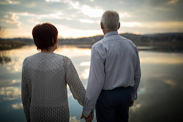 istock Senior couple at lake 635780818