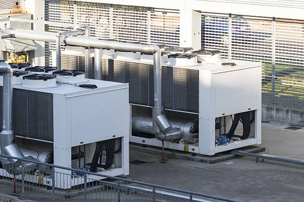istock refrigerating unit for realization chilled water in an industry 635781352