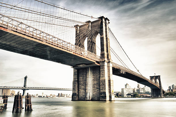 puente de brooklyn.   - brooklyn bridge fotografías e imágenes de stock