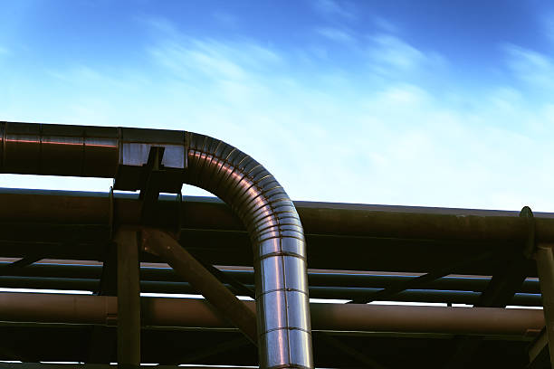 istock Stainless steel pipeline 635785960