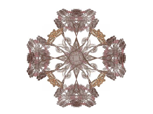 istock Abstract fractal with a brown pattern on a white background 635786762