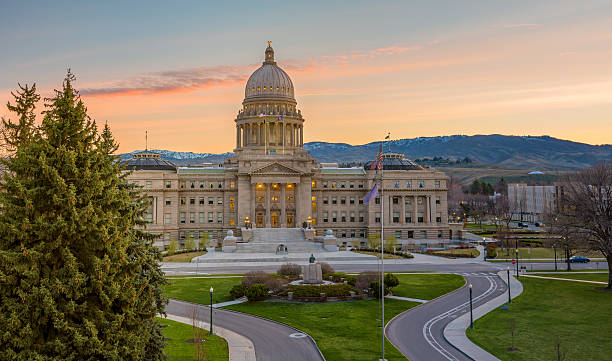 Idaho state capital in the early morning stock photo