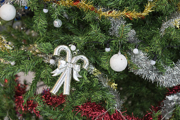 istock close up decotate artificial pine tree in Christmas festival 635789444