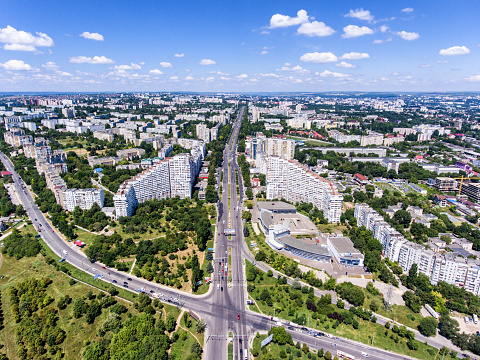 The City Gates of Chisinau, Republic of Moldova, Aerial view from drone