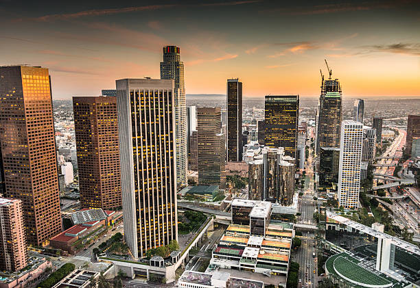 istock Los Angeles crossway junction aerial view 635795864