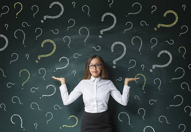 istock Businesswoman with question mark 635798140